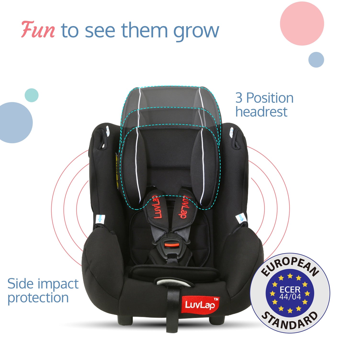 Infant Baby Car Seat Cum Carry Cot, Black