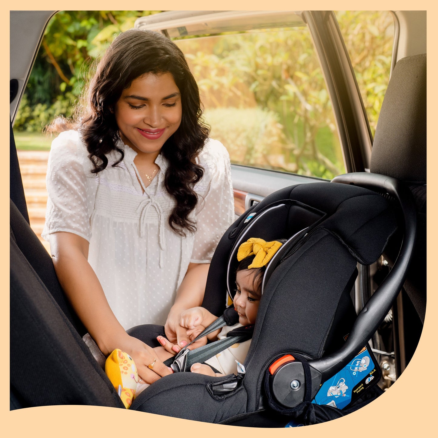 Infant Baby Car Seat Cum Carry Cot, Black