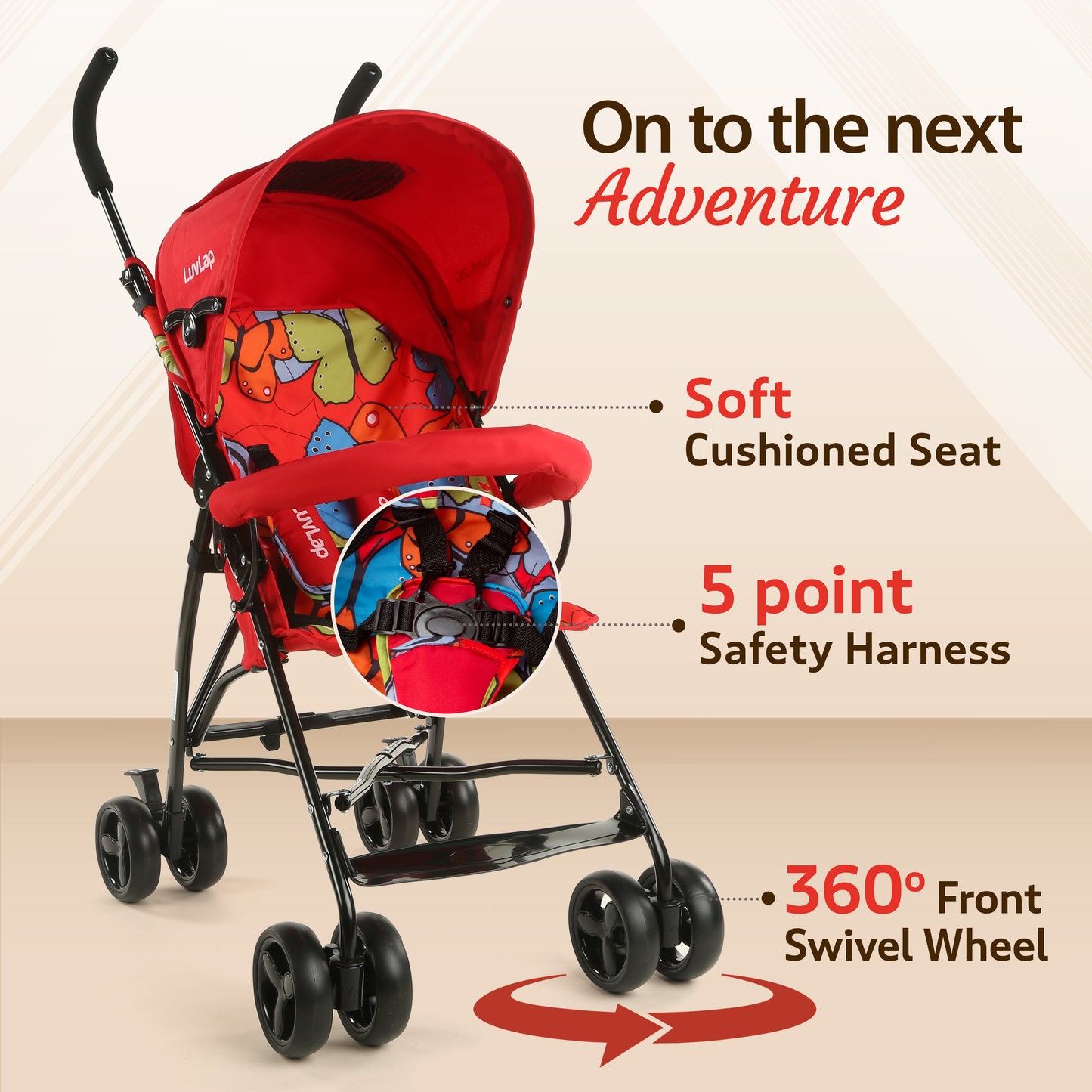 Tutti Frutti Baby Stroller Buggy, Red