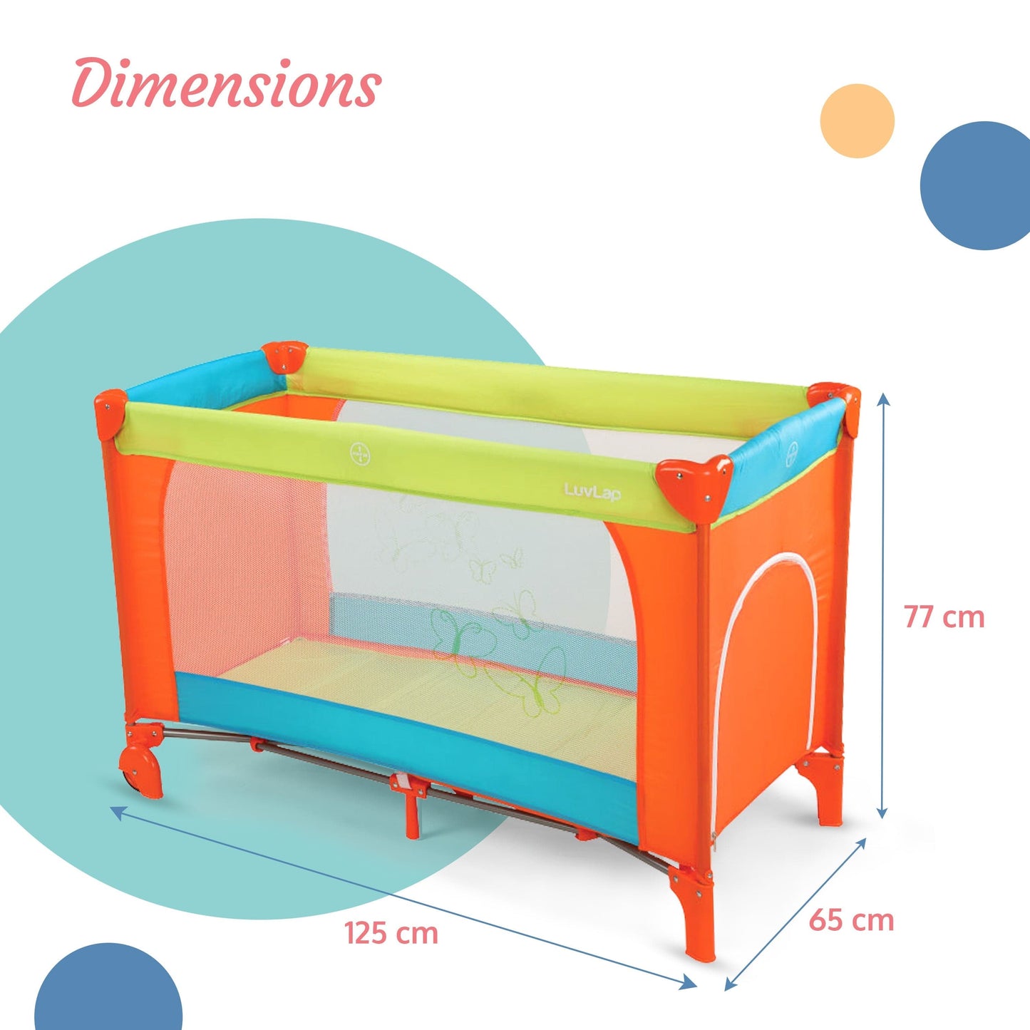 Sunshine Baby Playpen, Orange/Green/Blue