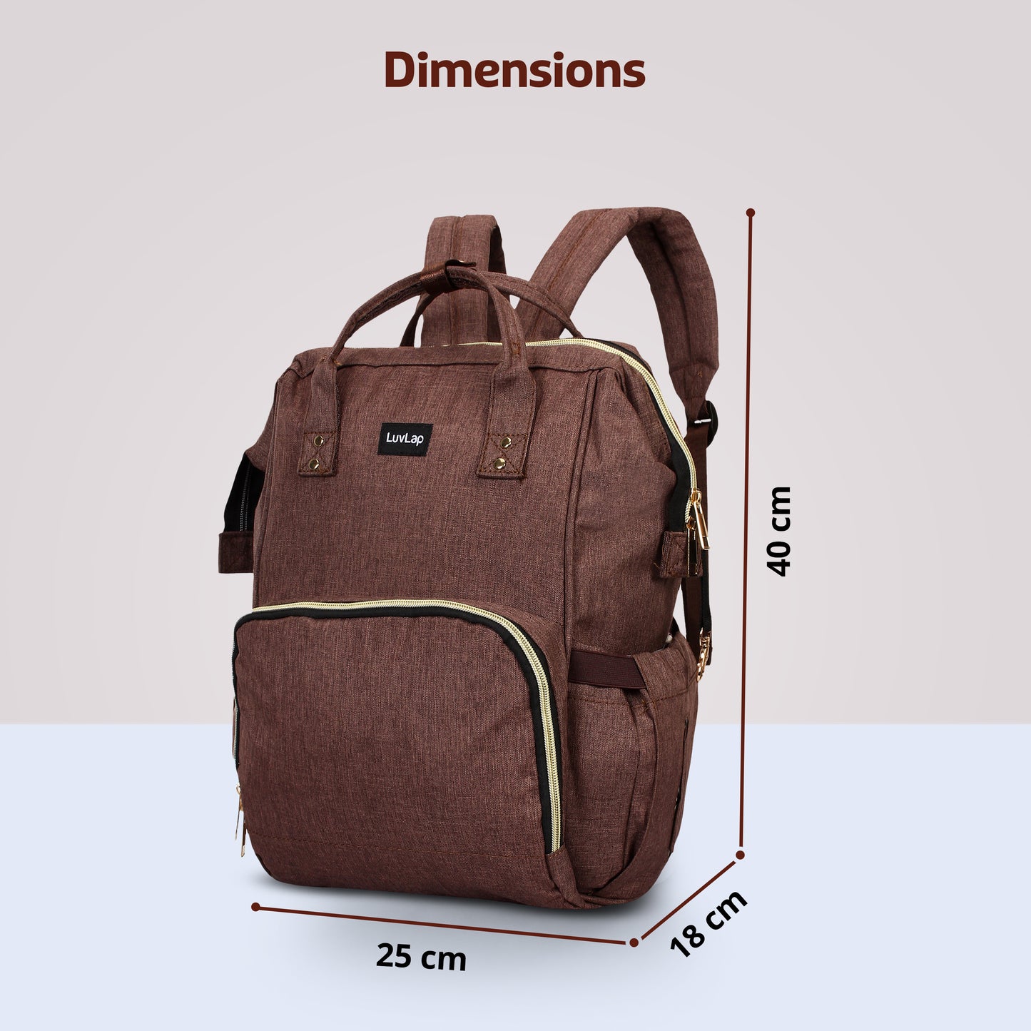 Lily Diaper Bag, Brown