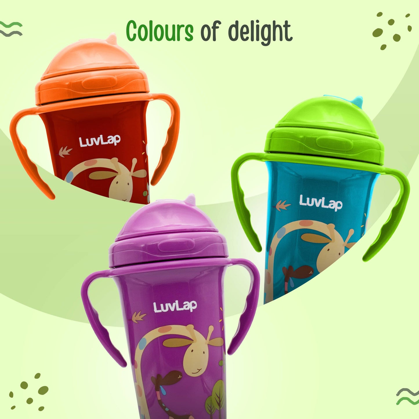 Tiny Giffy Straw Sipper, 300Ml, Green