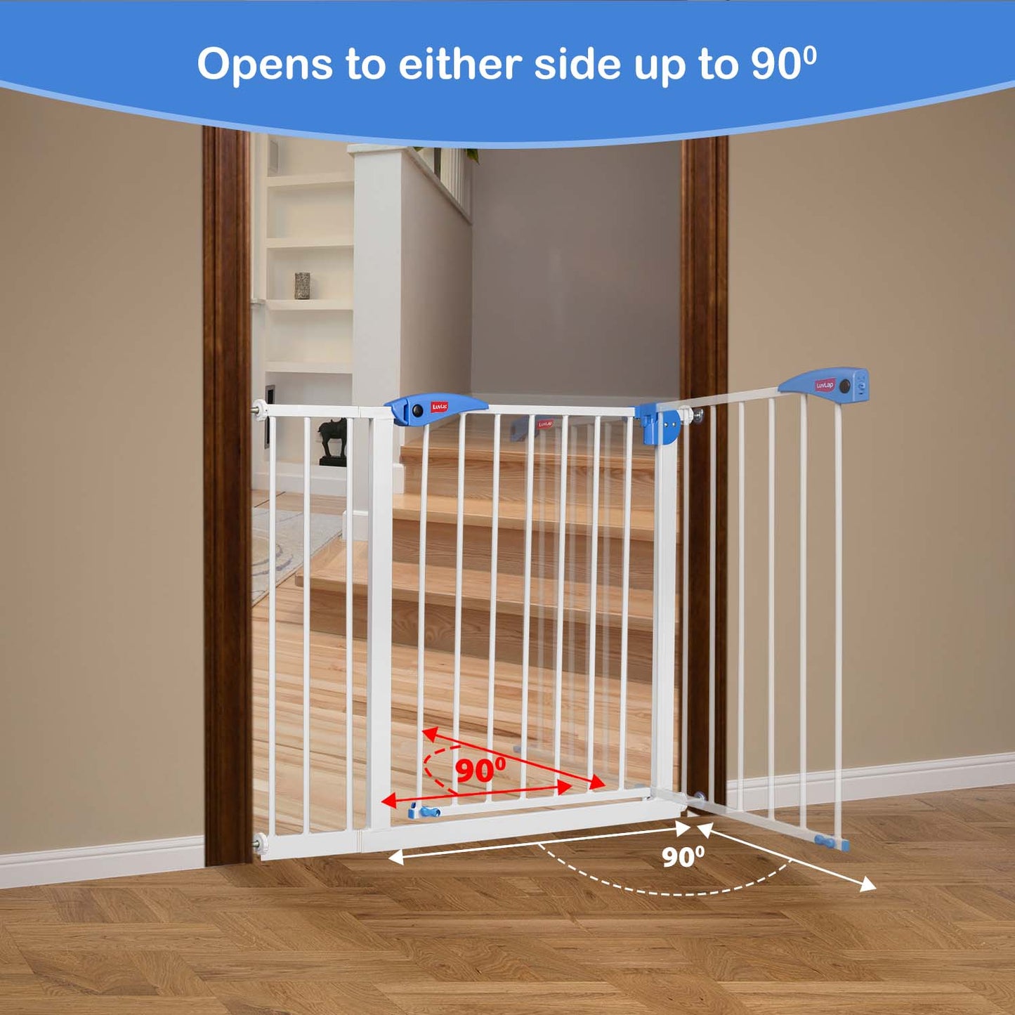 Indoor Baby Safety Gate Size 95 to 105 cm Wide, White