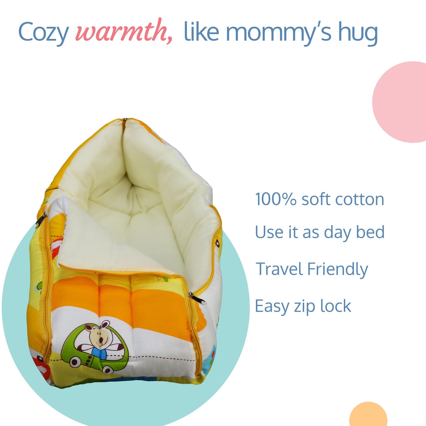 3 In 1 Baby Sleeping Bag (Cars Print, Multicolor)