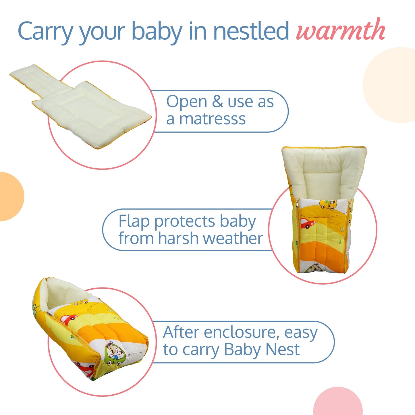 3 In 1 Baby Sleeping Bag (Cars Print, Multicolor)