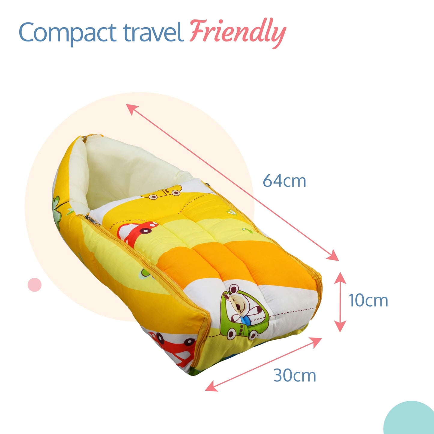 3 In 1 Baby Sleeping Bag (Cars Print, Multicolor)