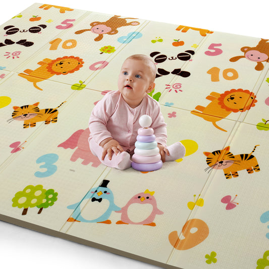 Jungle Time Double Sided Water Proof Baby Floor Mat, Multicolor, Reversible Floor mats for Kids, Baby mats for Floor, Crawling Baby, Extra Large Size, 6'5" x 4'10" (195.5cmx147cm), 0.8cm Thick