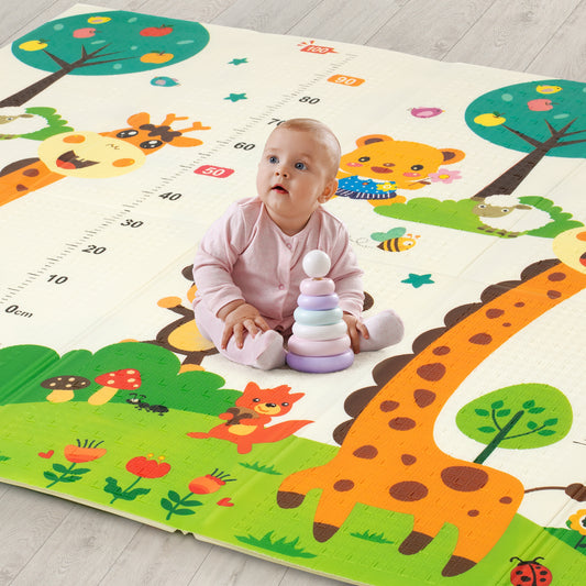 Number Zoo Double Sided Water Proof Baby Play Mat, Multicolor, Reversible Floor mats for Kids, Baby mats for Floor, Crawling Baby, Extra Large Size, 6'5" x 4'10" (195.5cmx147cm), 0.8cm Thick