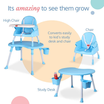 4 in 1 Convertible Baby High Chair, Blue