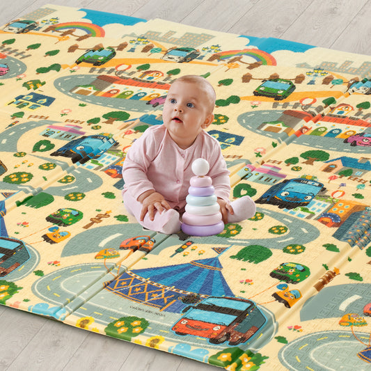 Wild Woods Double Sided Water Proof Baby Floor Mat, Multicolor, Reversible Floor mats for Kids, Baby mats for Floor, Crawling Baby, Extra Large Size, 6'5" x 4'10" (195.5cmx147cm), 0.8cm Thick