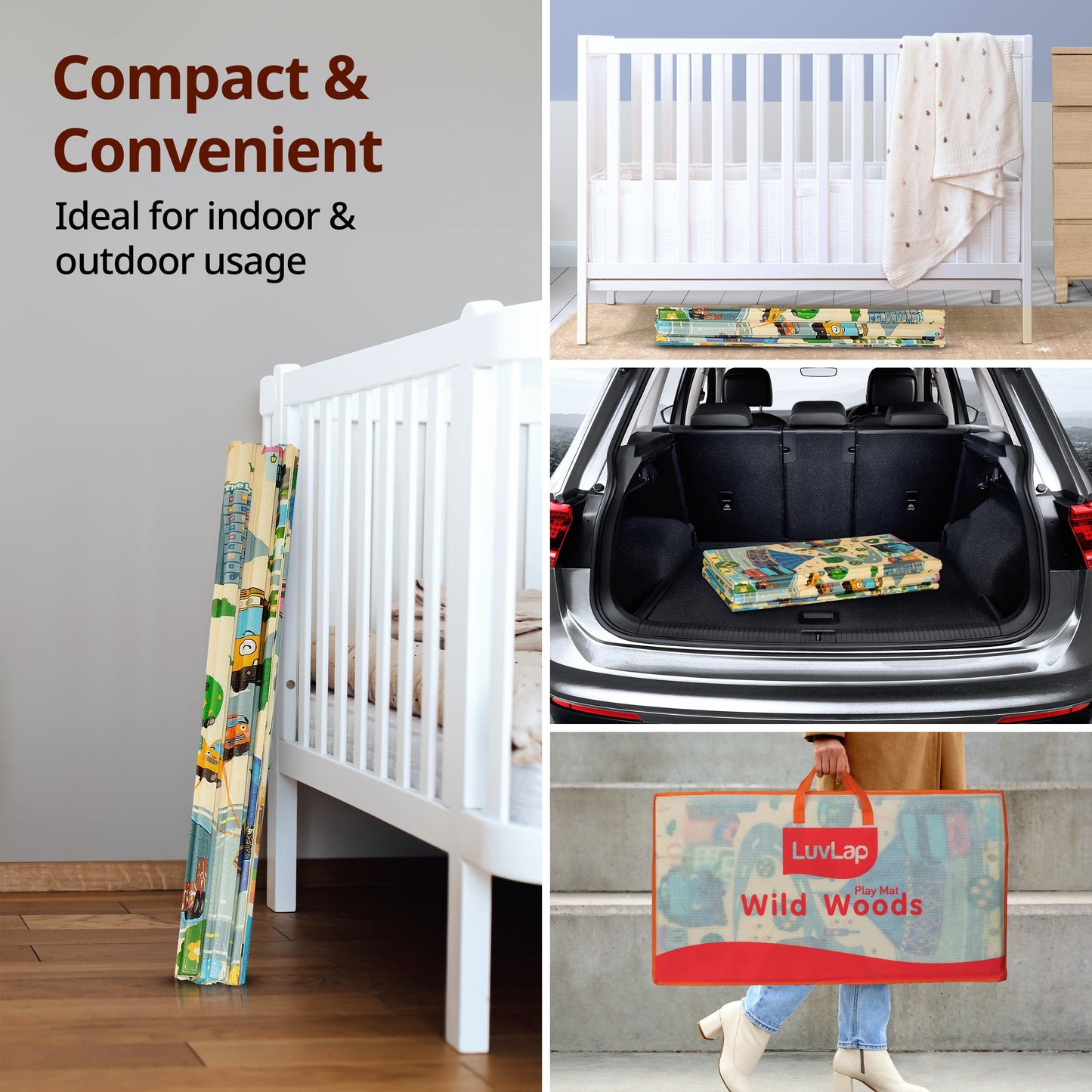 Wild Woods Double Sided Water Proof Baby Floor Mat, Multicolor, Reversible Floor mats for Kids, Baby mats for Floor, Crawling Baby, Extra Large Size, 6'5" x 4'10" (195.5cmx147cm), 0.8cm Thick