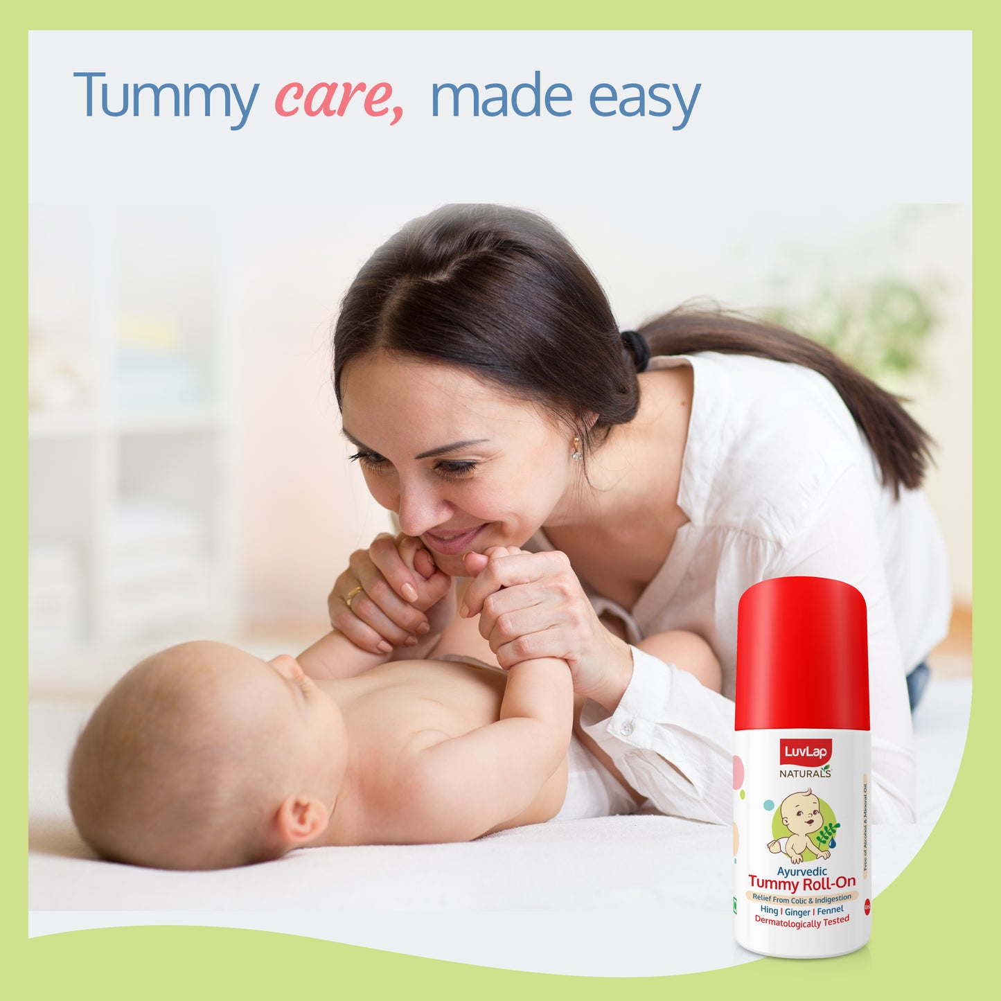 Naturals Baby Tummy Roll On Oil for Colic & Gas Relief, Relieves Constipation & Indigestion with Hing, Ginger & Fennel (Saunf), Alcohol free, Dermatologically tested Ayurvedic medicine, 40ml