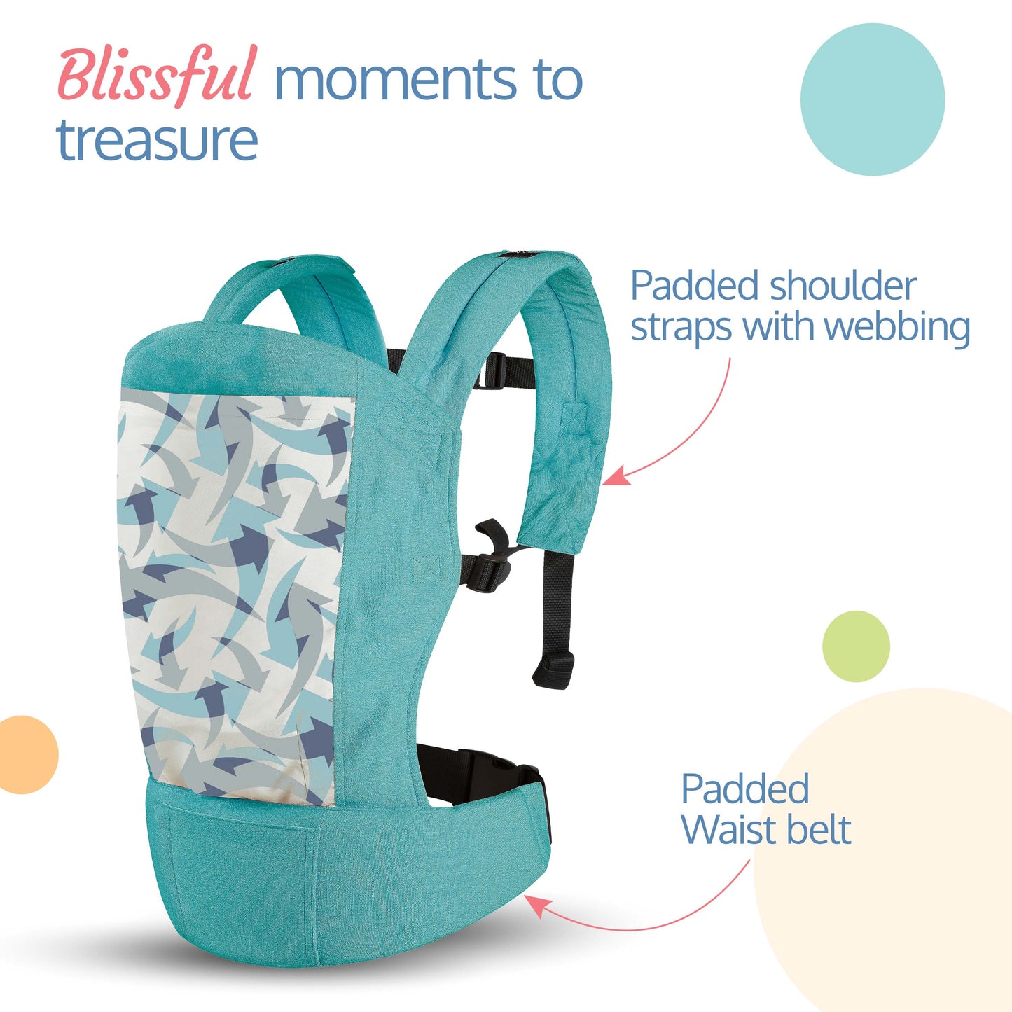 Adore Baby Carrier with 2 Carry Positions, Carrier for 4 to 24 Months Baby, Breathable Skin Friendly Premium Fabric, Adjustable Newborn to Toddler Carrier, Max Weight Upto 18 Kgs (Light Blue)