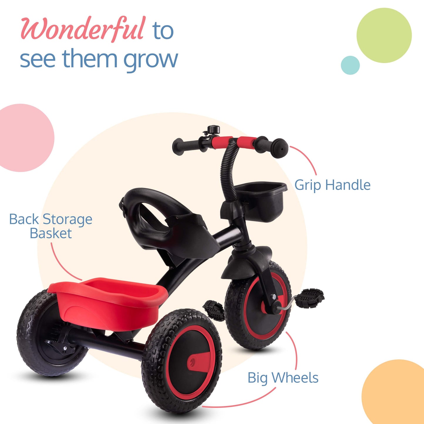 Joy Baby Cycle/Tricycle for Kids - Red
