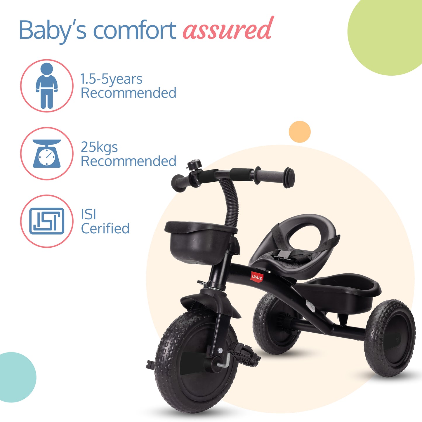 Joy Baby Cycle/Tricycle for Kids - Black