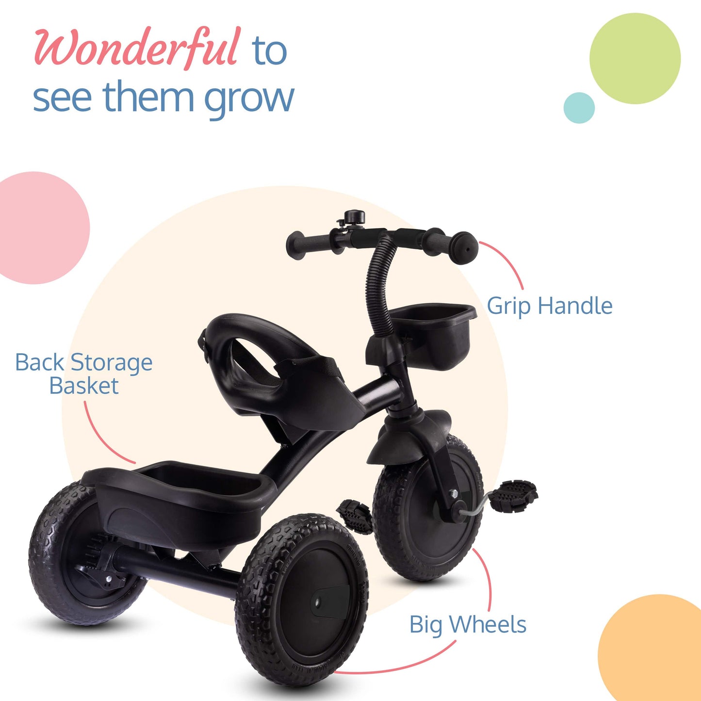 Joy Baby Cycle/Tricycle for Kids - Black