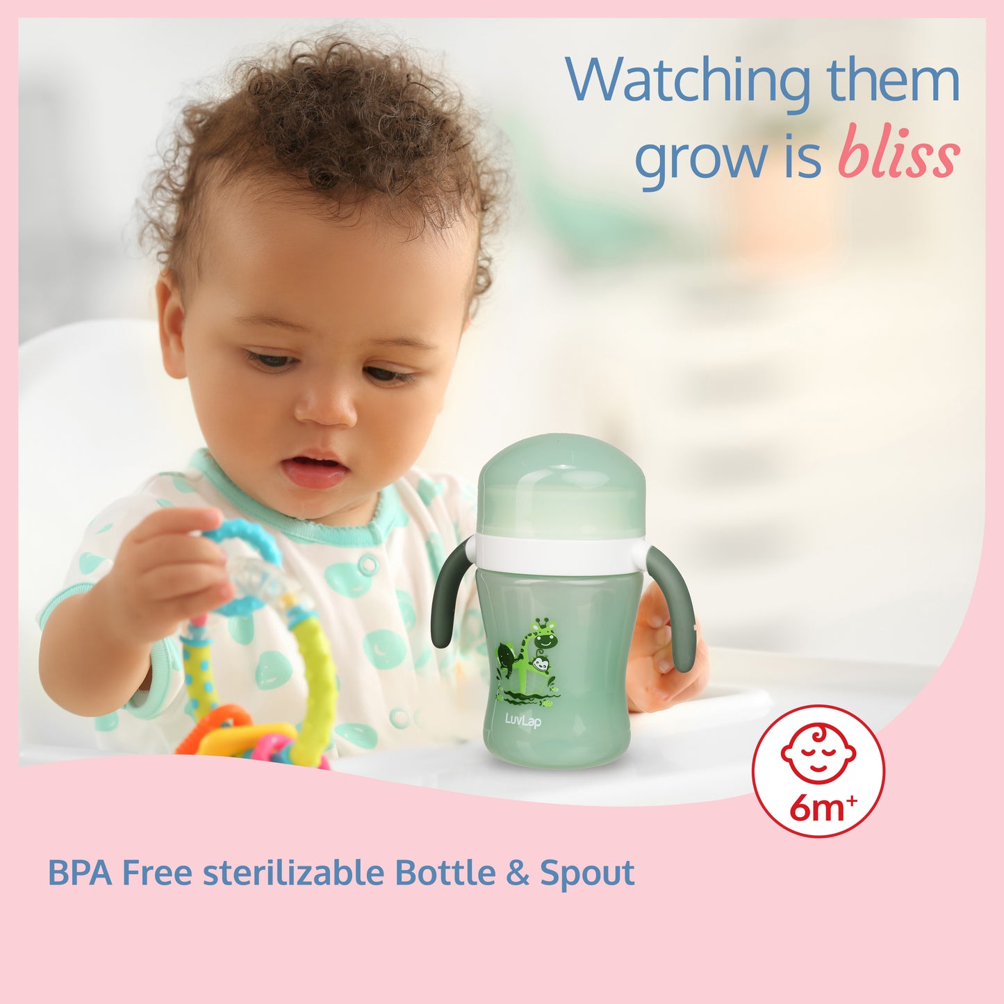 360° Soft Spout Baby Trainer Sipper - 240ml - Green