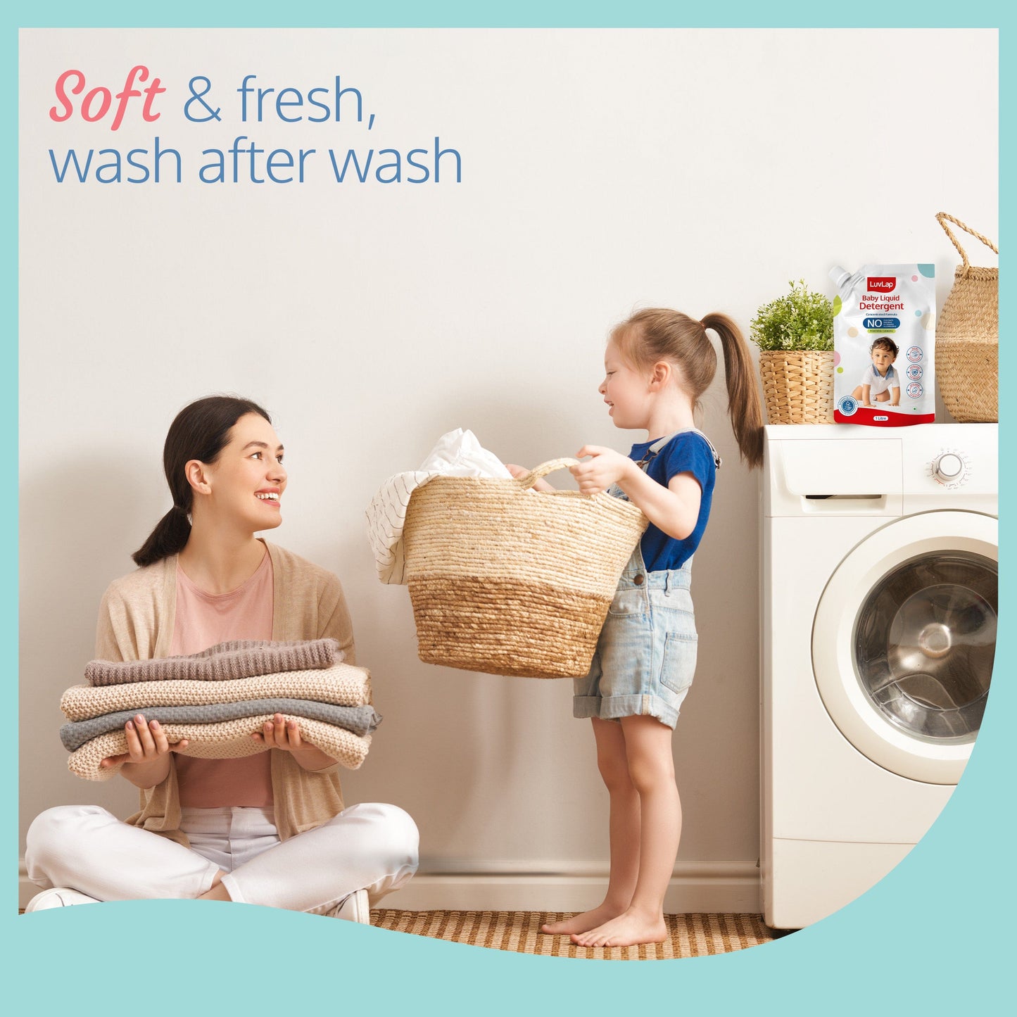 Baby Laundry Detergent Refill pack- 1000ml, pH Balanced Dermatologically tested formula, No harsh chemicals, Safe for mommy's hands & baby's skin, Anti Bacterial, Enriched in Aloe Vera