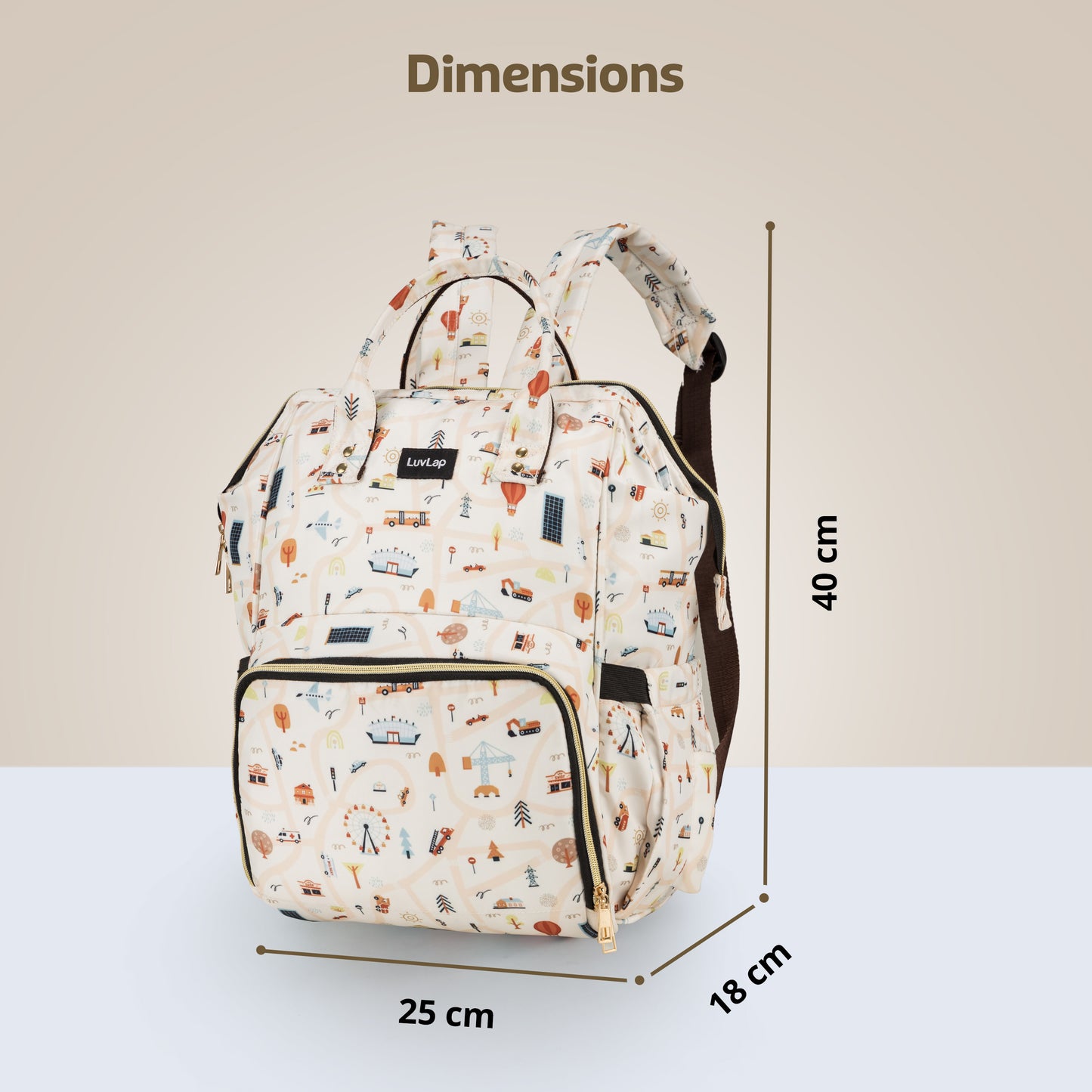 Multifunctional Waterproof Diaper Bag - Off White