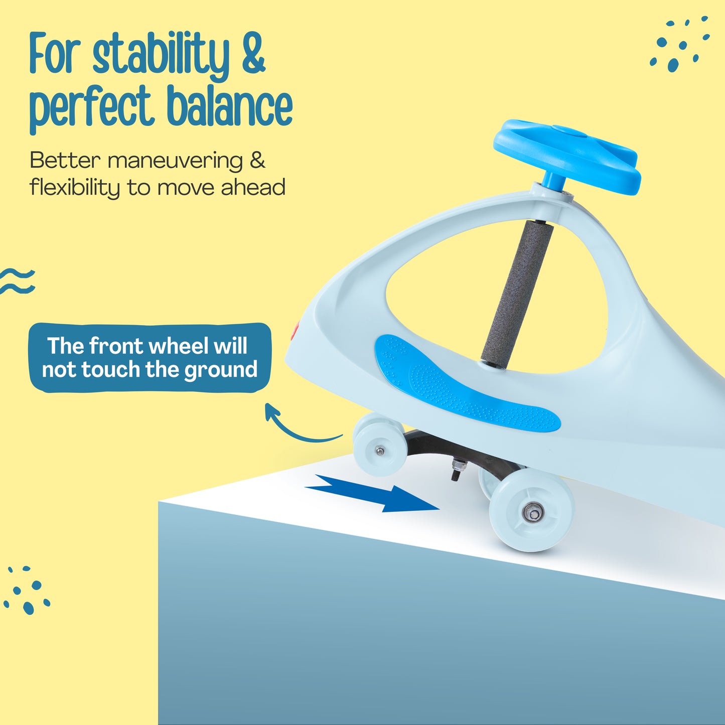 Sunshine Swing Car, Magic Car, Kids Push Car, Swing Car for Kids, Comfortable Seats & Durable, Baby Car, Magic Toy Car, Kids Swing Car, Ride On Car, Kids Car, 3+ Years, Blue