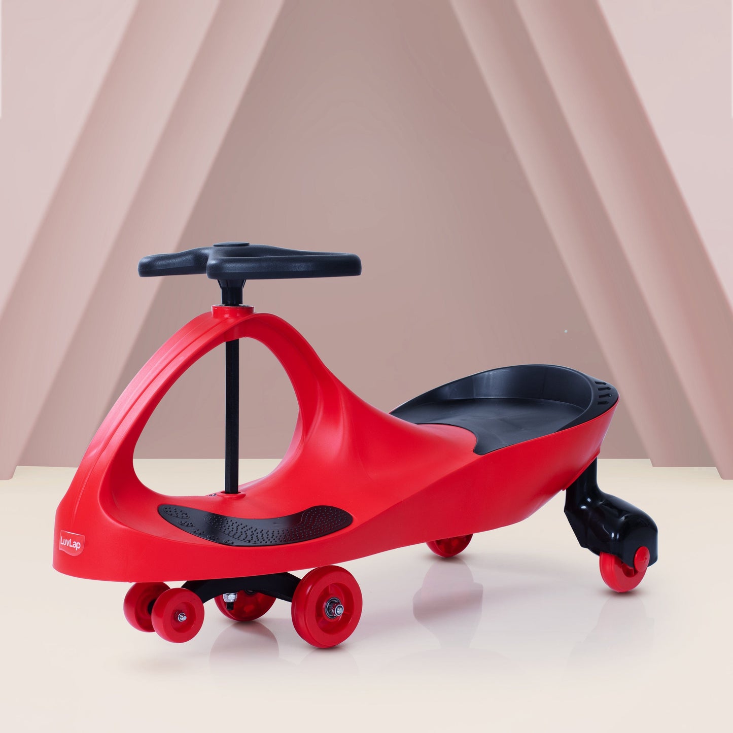 LuvLap Sunshine Swing Car for Kids, Comfortable Seats & Durable, Smooth Wheels, Baby Car, Magic Toy, Push Ride On, 3+ Years, Birthday Gift for Baby Boys & Girls, Red & Black