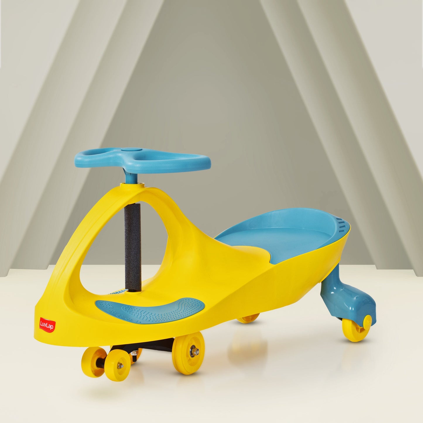 LuvLap Sunshine Swing Car for Kids, Comfortable Seats & Durable, Smooth Wheels, Baby Car, Magic Toy, Push Ride On, 3+ Years, Birthday Gift for Baby Boys & Girls, Yellow & Green