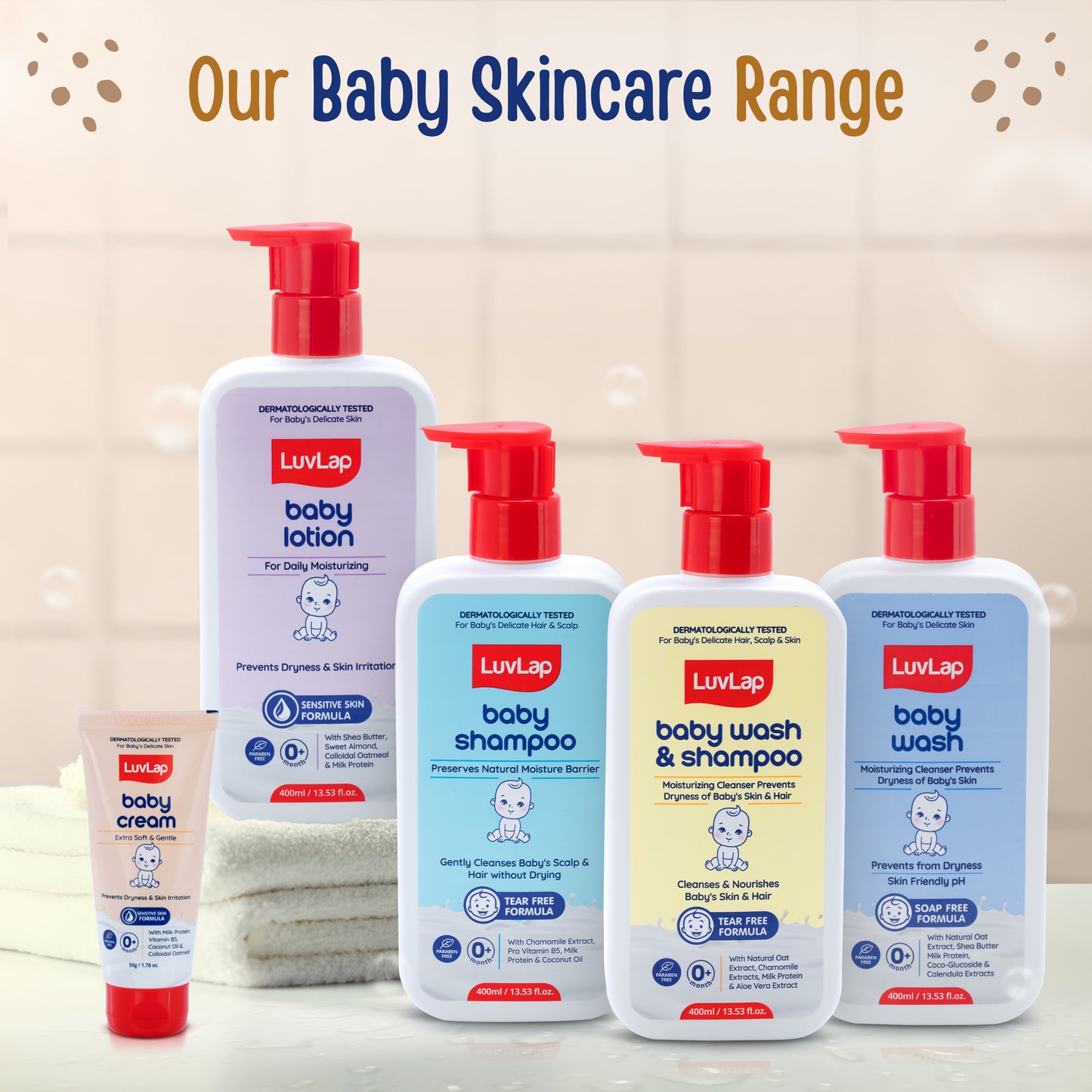 LuvLap Baby Cream -50g, Face & Body Moisturizing Cream with Shea Butter & Colloidal Oatmeal, Protection for Dry, Itchy, Sensitive Skin for Face & Body, 24-Hour Moisturization, Dermatologically Tested