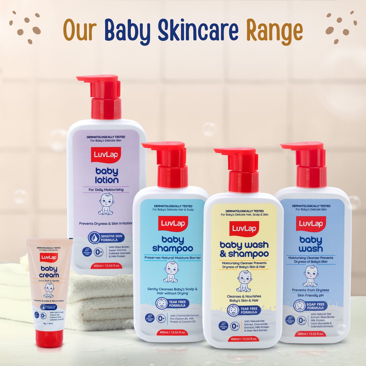 LuvLap Baby Cream -50g, Face & Body Moisturizing Cream with Shea Butter & Colloidal Oatmeal, Protection for Dry, Itchy, Sensitive Skin for Face & Body, 24-Hour Moisturization, Dermatologically Tested