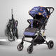 Alpha Baby Stroller/Pram, One Fold, Travel Friendly, 5 Point Safety Harness, Reversible Handle bar, Multilevel Recline & Adjustable footrest, Extendable Canopy, for Babies 0-3 Years (Blue)