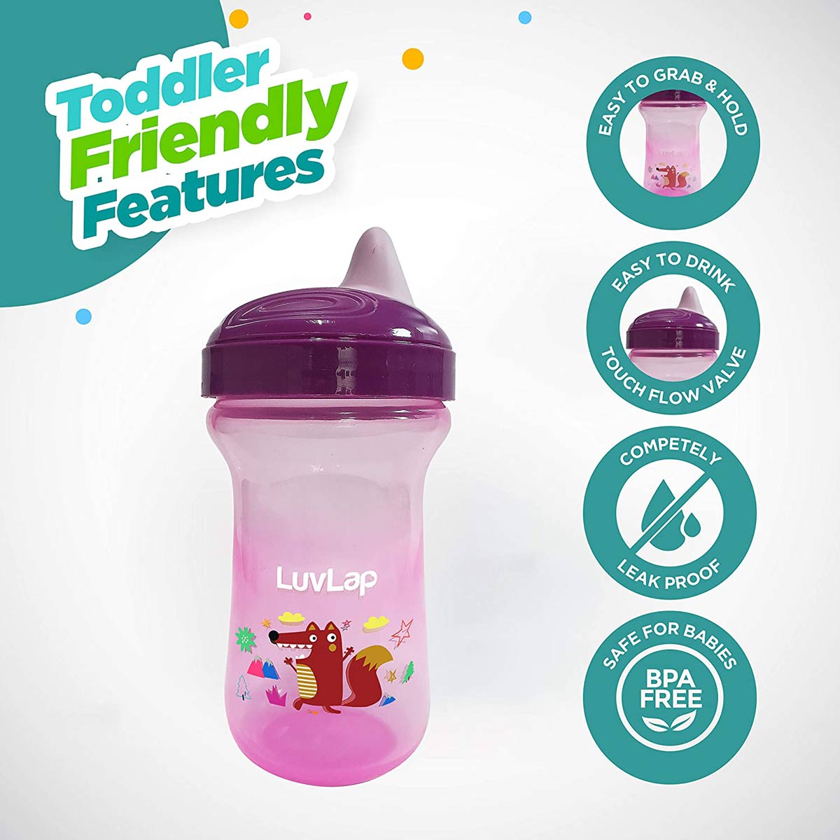 Little Fox Spout Sippy Cup, 300Ml, Purple