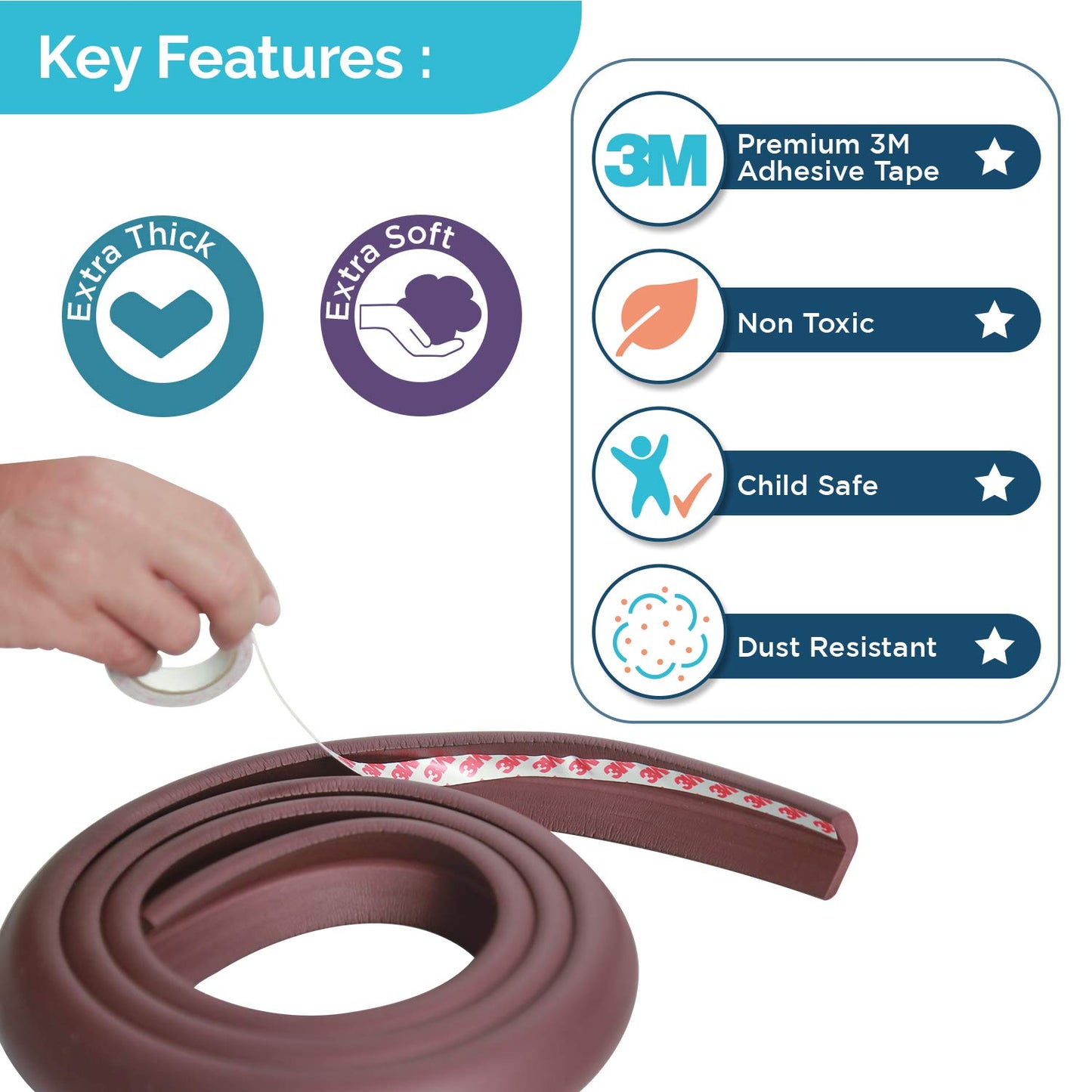 Furniture Edge Guard Strips for Baby Safety with 3M Adhesive