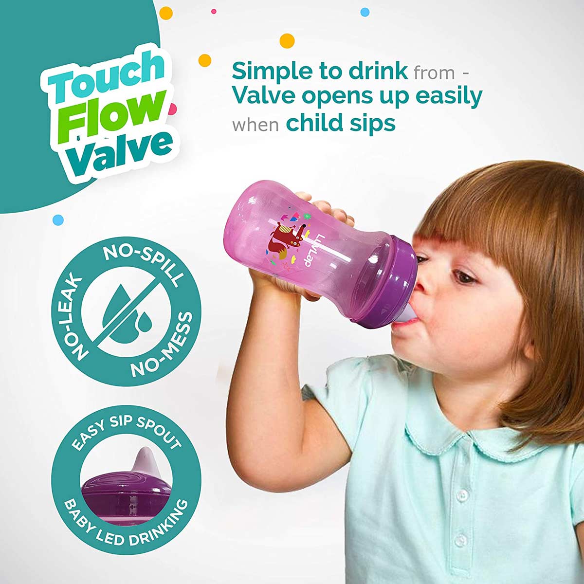 Little Fox Spout Sippy Cup, 300Ml, Purple