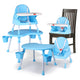 4 in 1 Convertible Baby High Chair with 3 Point Safety Belts, High Chair, Low Chair, Booster Chair and Table for Baby, Removable & Washable Food Tray 6 Months+ (Blue)