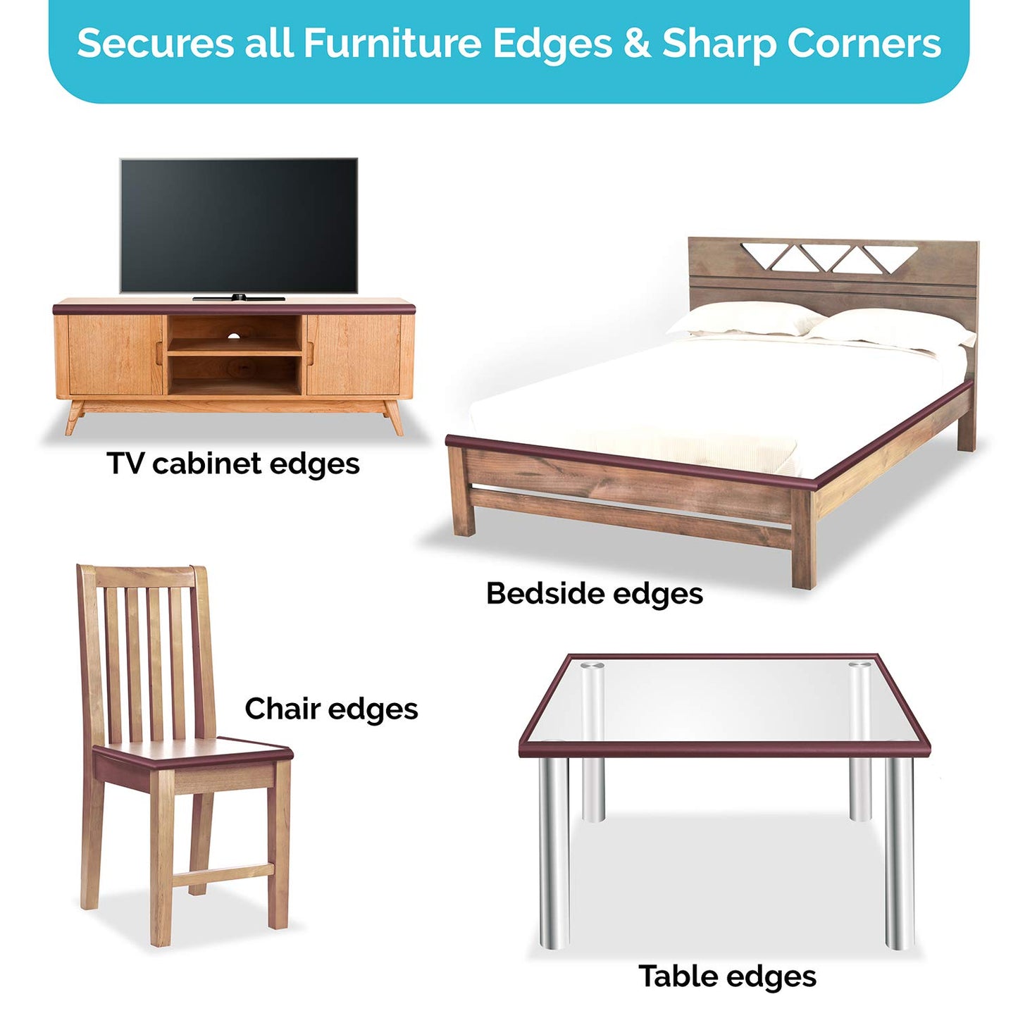 Furniture Edge Guard Strips for Baby Safety with 3M Adhesive