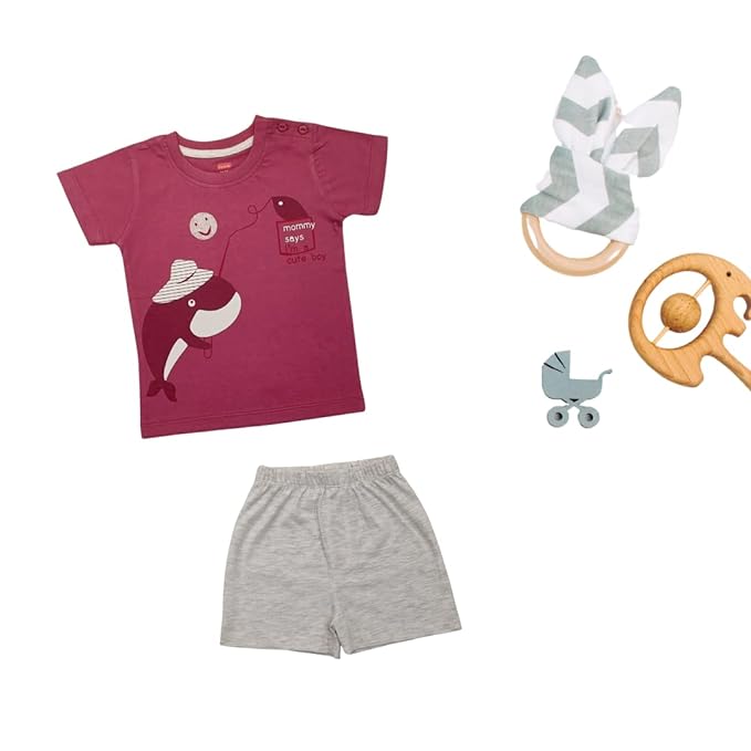 LuvLap Half Sleeve Boys T-Shirt & Shorts Sets, For Baby, Infants & Toddlers, Multicolour, 100% Cotton, Baby Boy Dress, Baby Boy Clothes, Kids Clothing, Pack Of 3