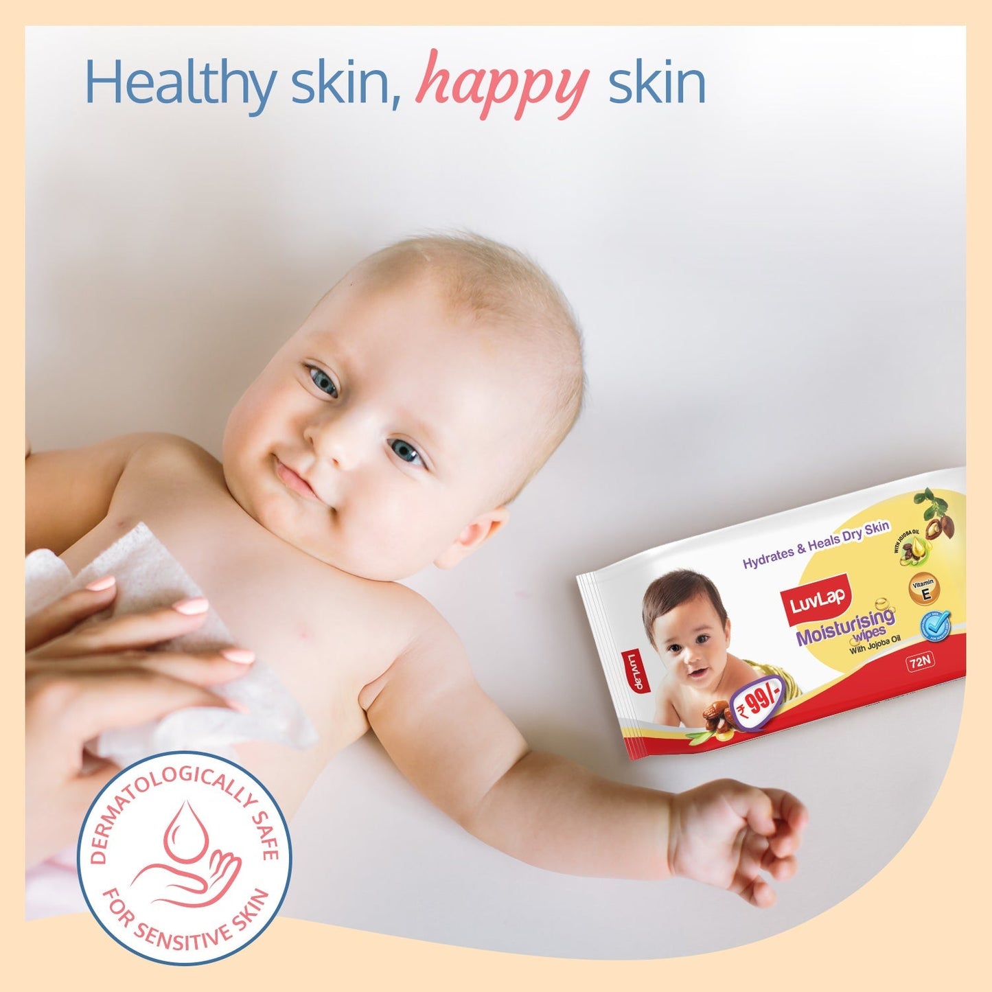 Baby Wipes With Jojoba Oil - Pack Of 6