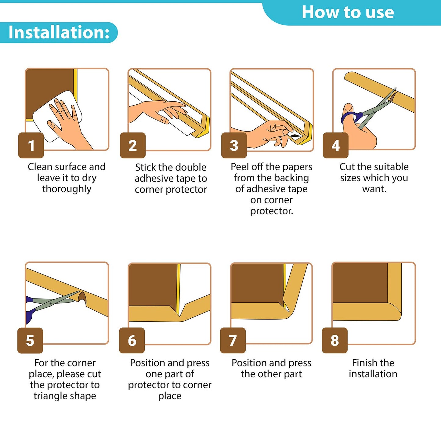 Furniture Edge Guard Strips for Baby Safety with 3M Adhesive