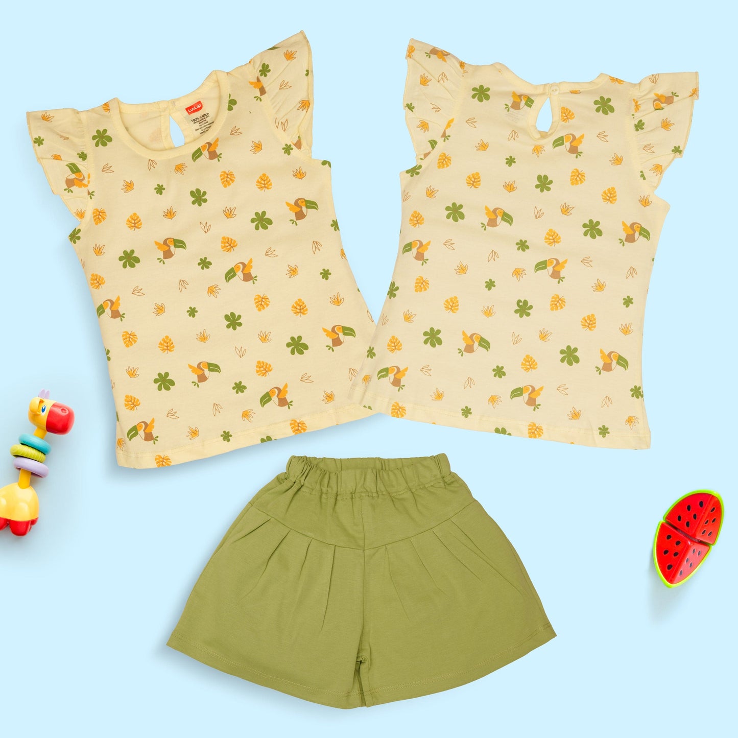 Girls Cotton H/S Girls Top Co-Ord Set