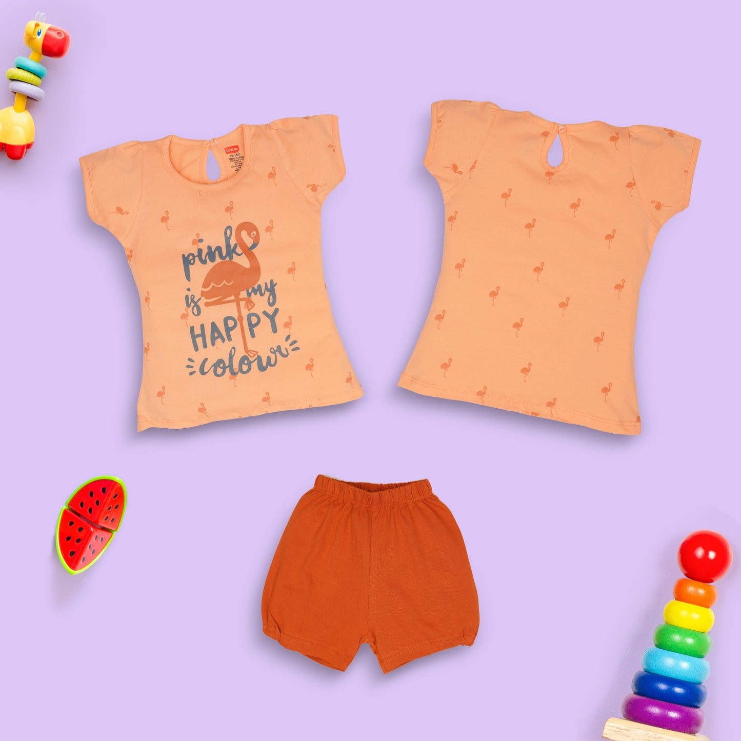 Girls Cotton H/S Girls Top Co-Ord Set