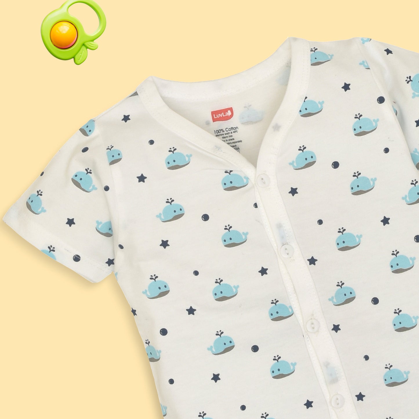 Baby Boys & Baby Girls Pack Of 3 Half Sleeve Jhabla & Shorts Set 100% Cotton