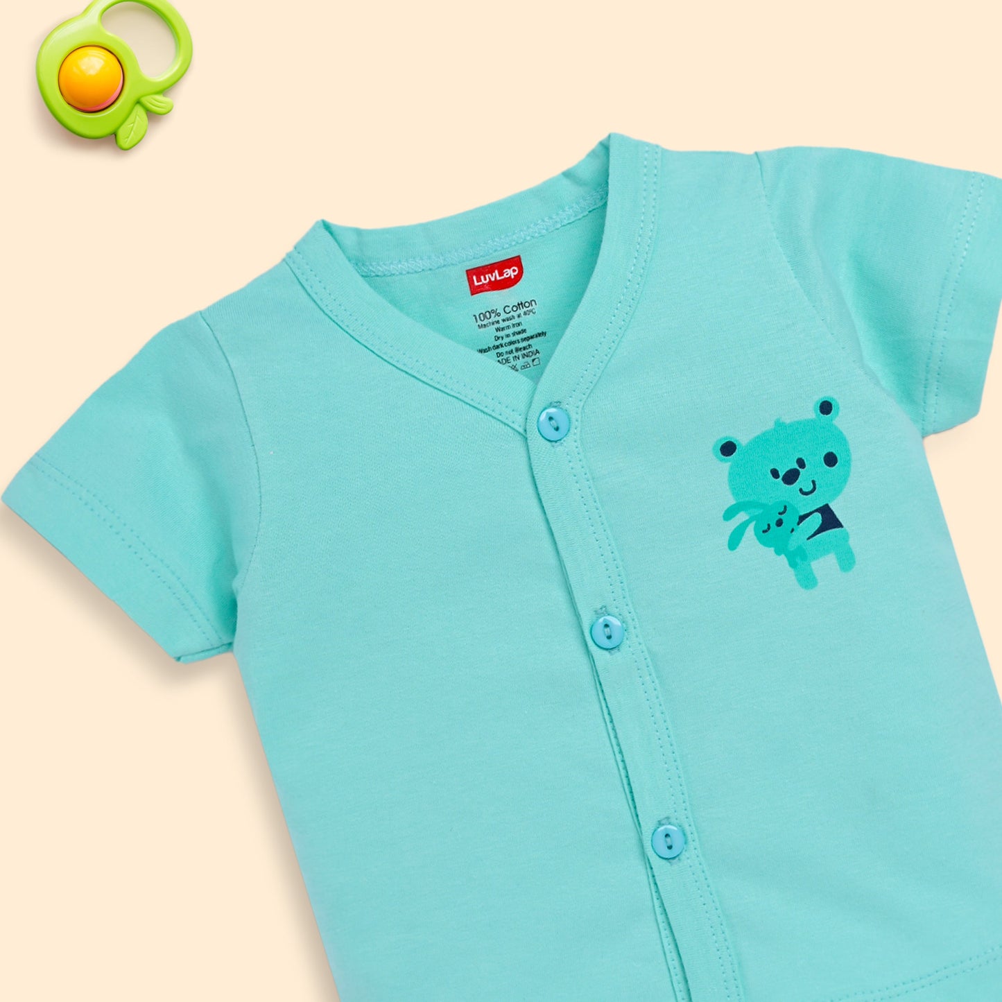 Baby Boys & Baby Girls Pack Of 3 Half Sleeve Jhabla & Shorts Set 100% Cotton