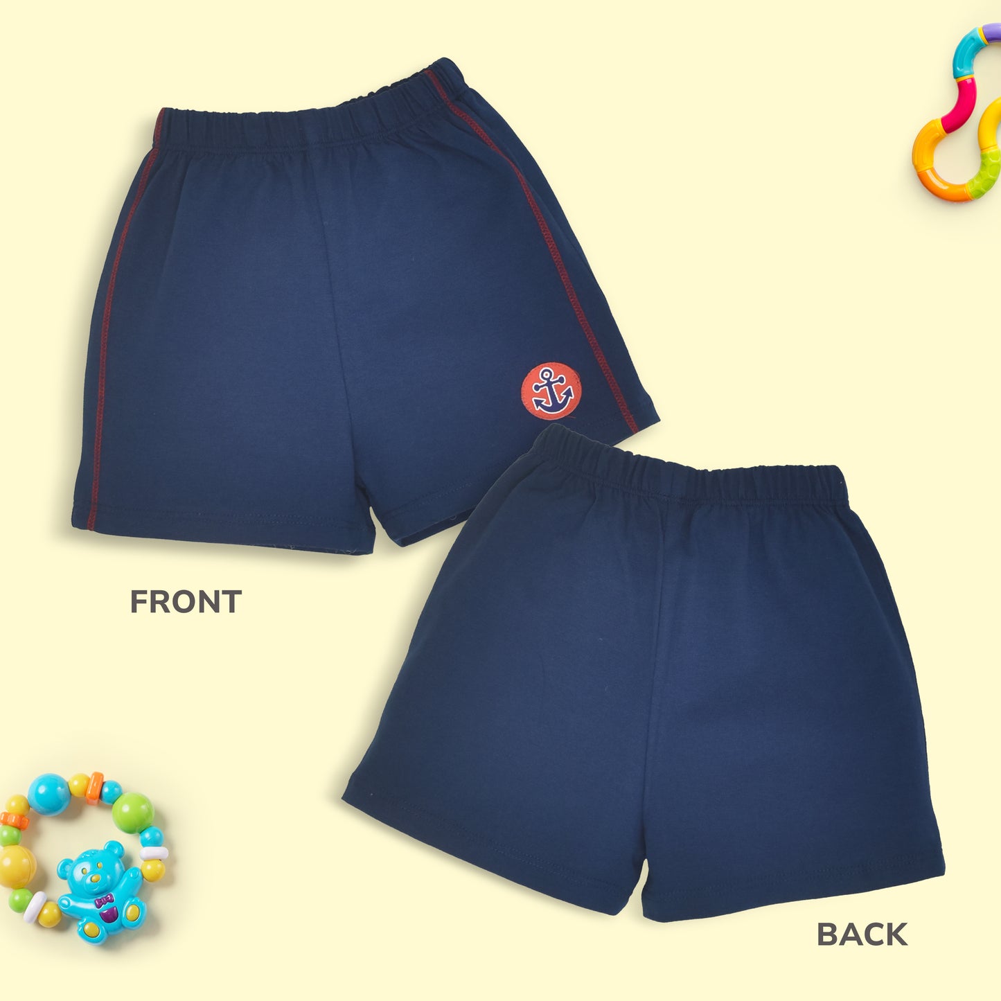 Baby Boys & Baby Girls Pack Of 5 Regular Shorts 100% Cotton