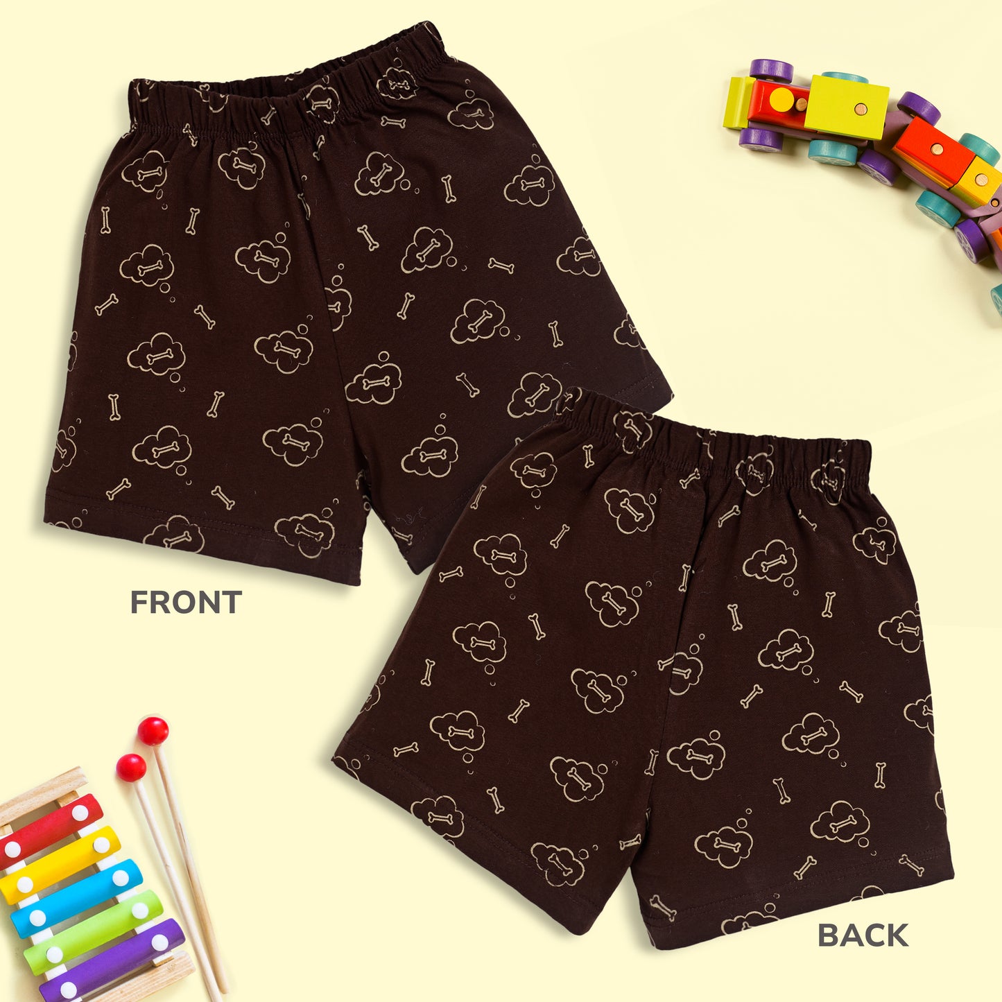 Baby Boys & Baby Girls Pack Of 5 Regular Shorts 100% Cotton