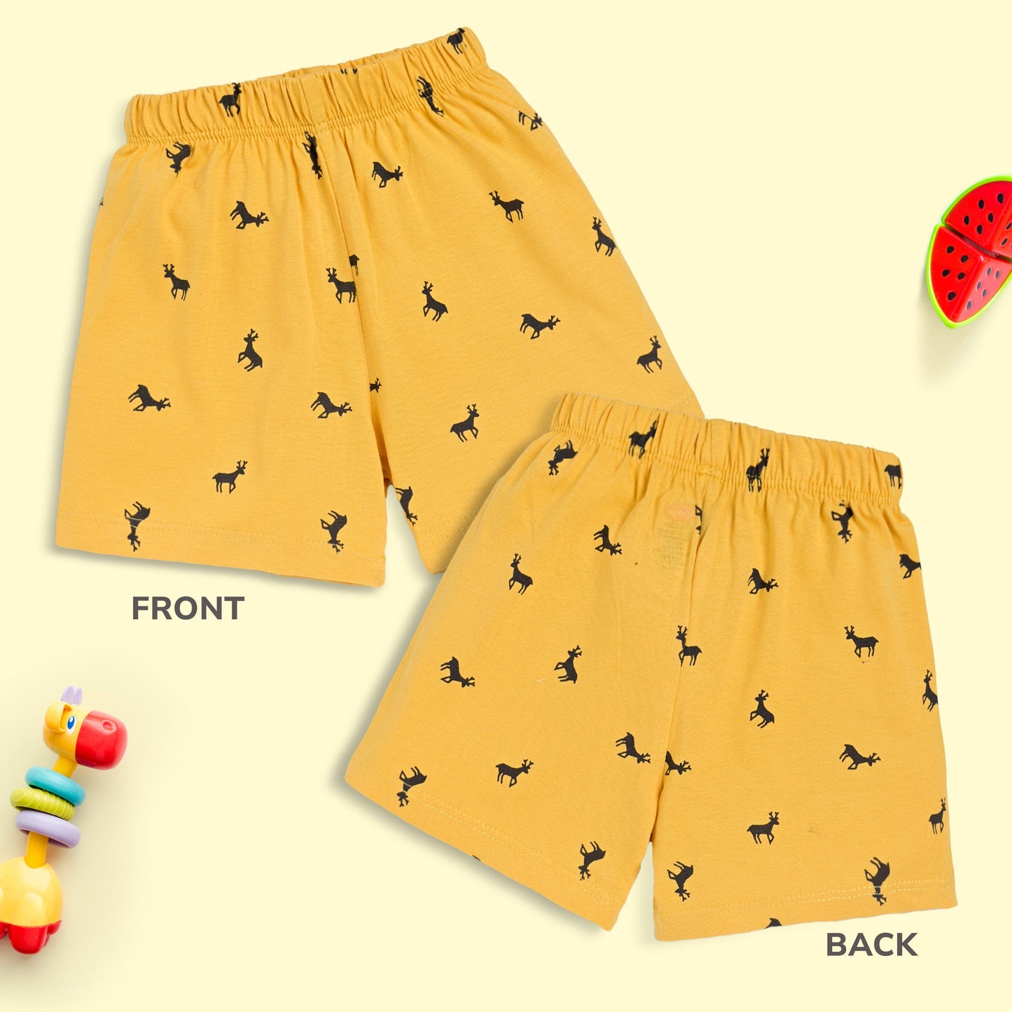 Baby Boys & Baby Girls Pack Of 5 Regular Shorts 100% Cotton