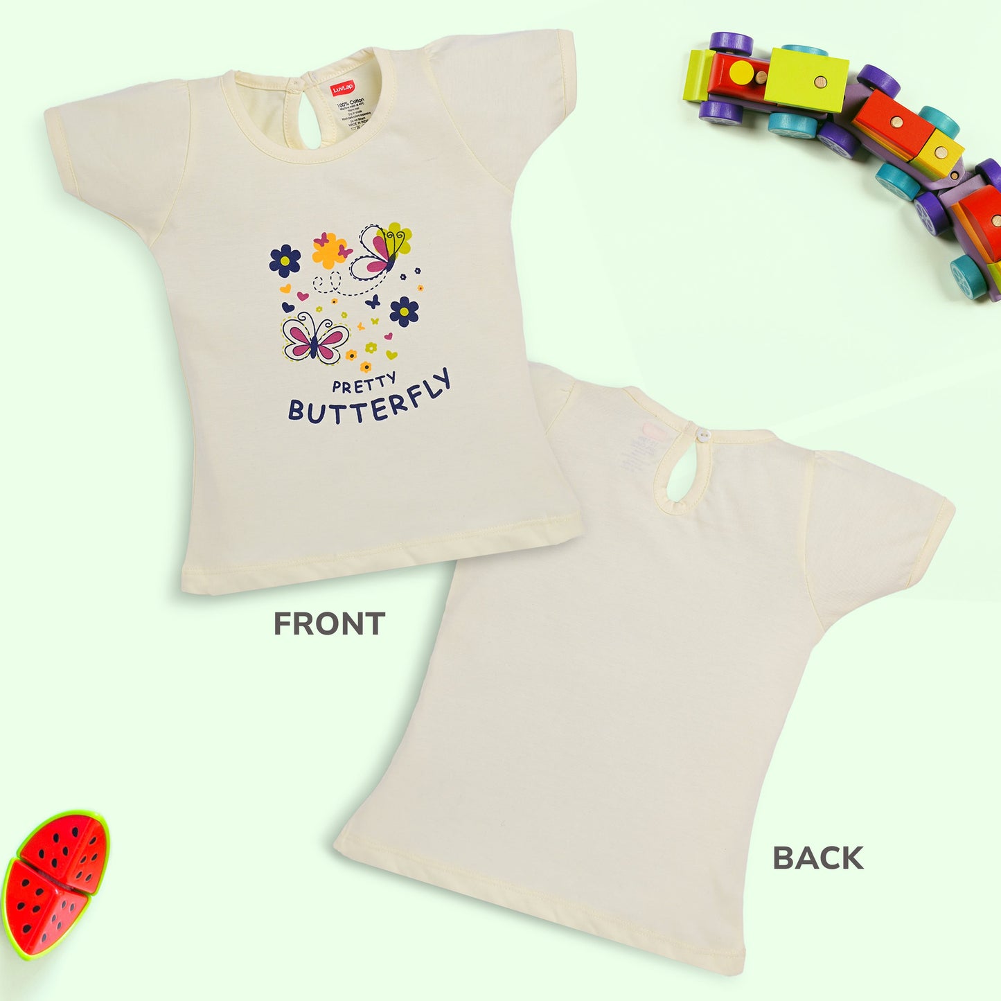 Baby Girls Pack Of 5 Half Sleeve Top 100% Cotton