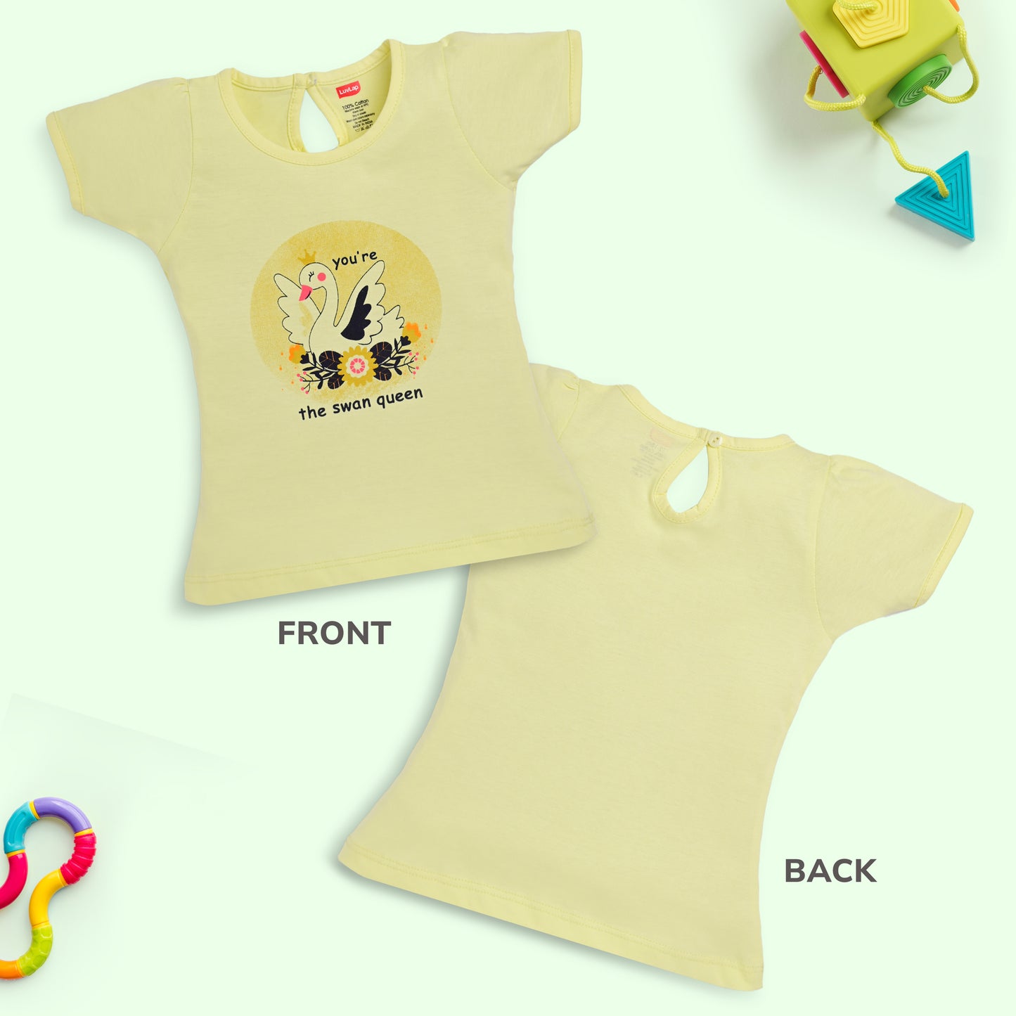 Baby Girls Pack Of 5 Half Sleeve Top 100% Cotton