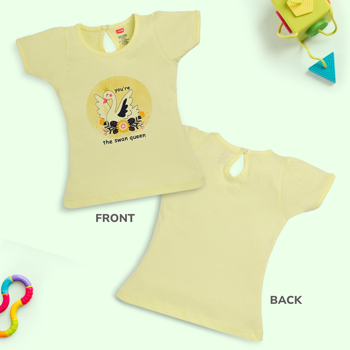 Baby Girls Pack Of 5 Half Sleeve Top 100% Cotton