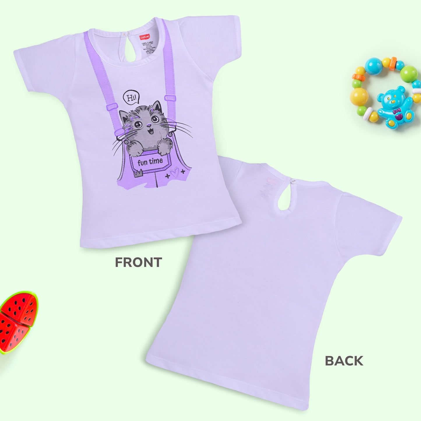 Baby Girls Pack Of 5 Half Sleeve Top 100% Cotton