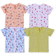 Baby Boys & Baby Girls Pack Of 4 Half Sleeve Jhabla, 100% Cotton