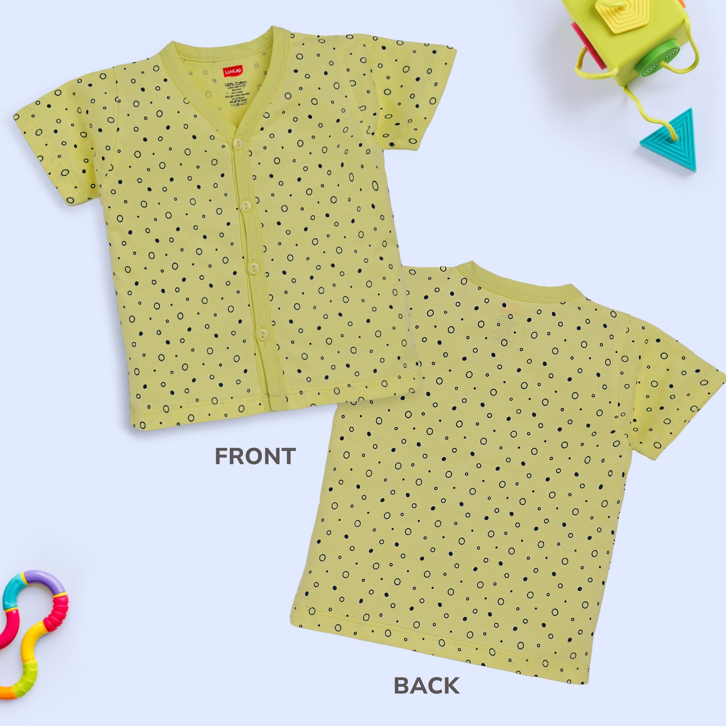 Baby Boys & Baby Girls Pack Of 4 Half Sleeve Jhabla, 100% Cotton